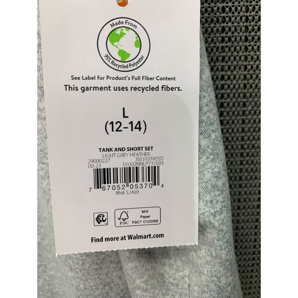 Joyspun Womens Size L (12-14) Light Grey/Colorful Sleepwear Set Tank and Shorts - Picture 6 of 11